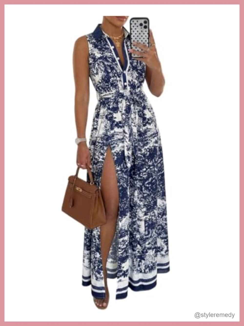 CHICME Halter Maxi Dress Polyamide Viscose A-Line Tie Waist Summer Vacation